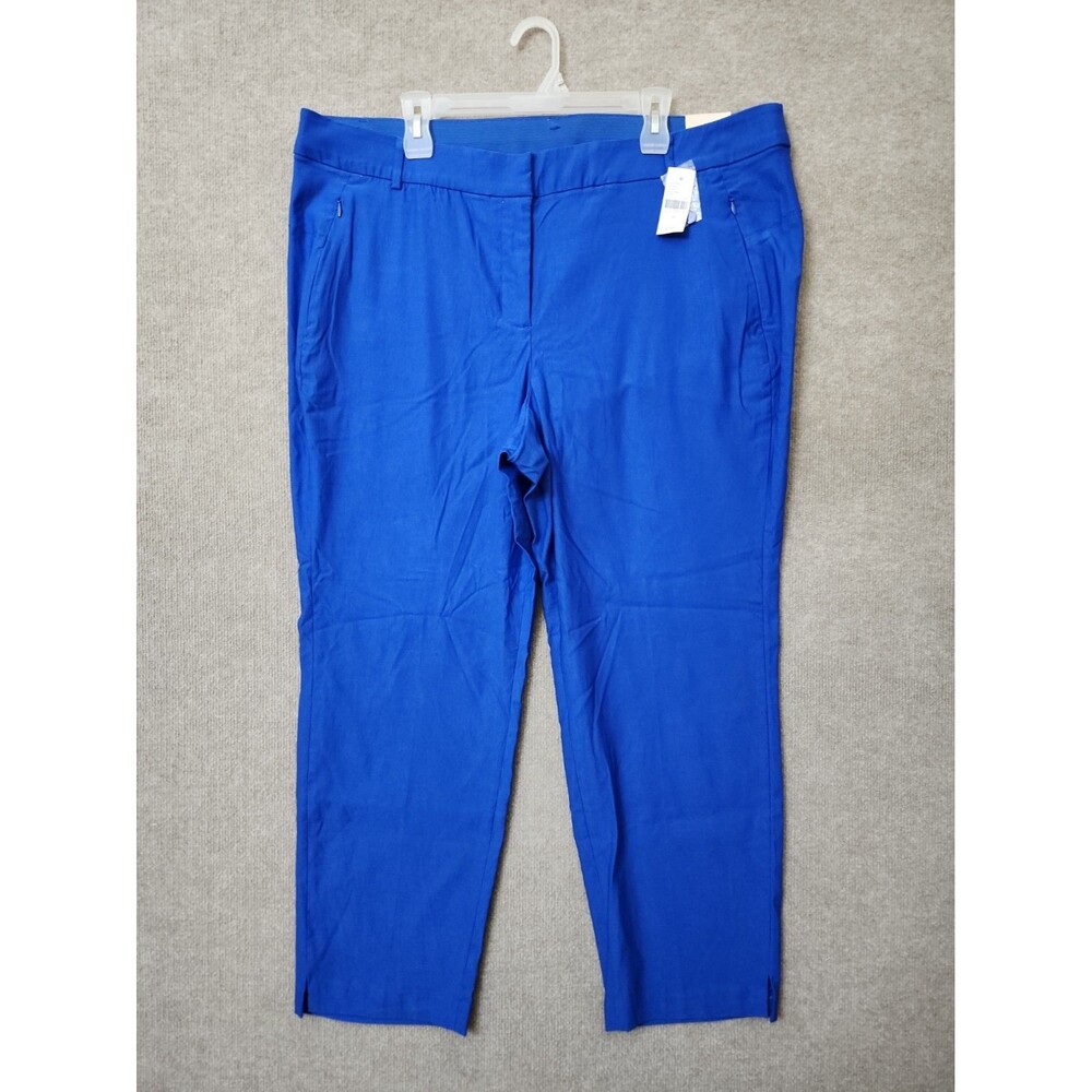 Lane Bryant 4 Season Slim Ankle Pants Womens 22 Royal Blue Zip Pockets NEW